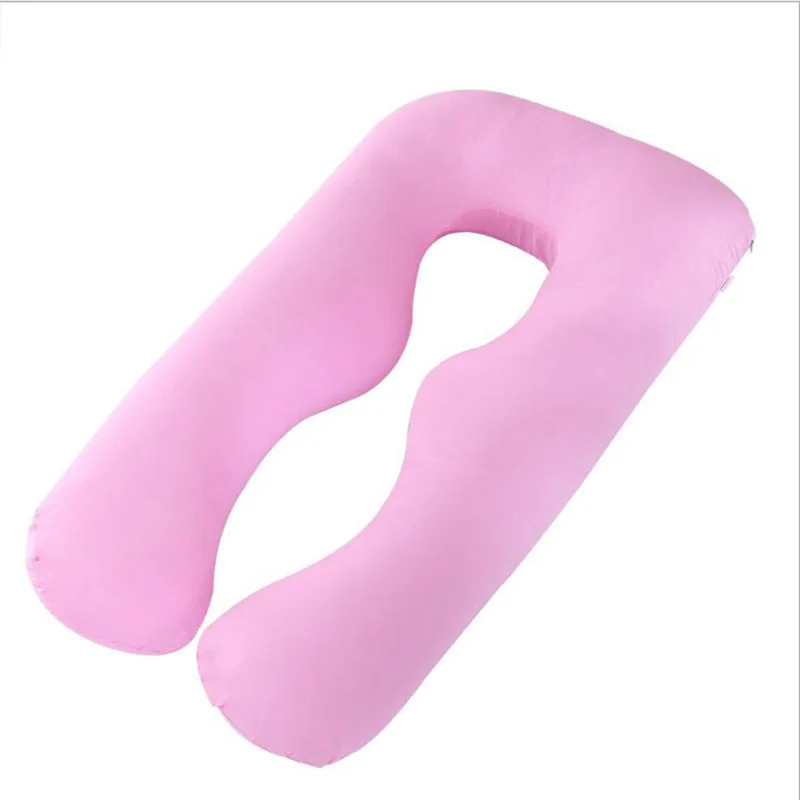 pink Подушка для сна из хлопка для беременных женщин u-образные подушки для защиты талии - Цвет: pink
