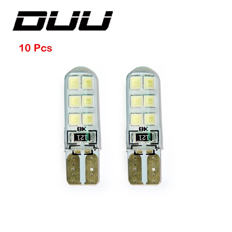 DUU 10 шт. Светодиодные Габаритные фонари для автомобиля лампы T10 W5W Canbus без ошибок 6