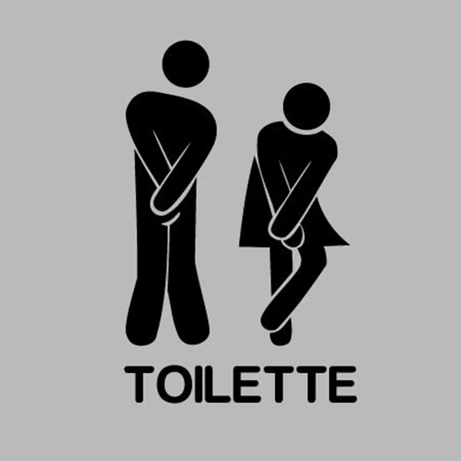 

French wall stickers - Funny Toilet Entrance Sign Sticker for france home restaurant toilette decor