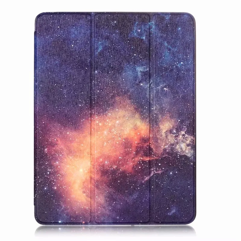 Cosmic Galaxy Тонкая Раскрашенная из искусственной кожи чехол для Apple iPad 9,7 с карандашом держатель для iPad Air 1/2 9,7 дюймов чехол для планшета+ защитная пленка - Цвет: Cosmic Galaxy