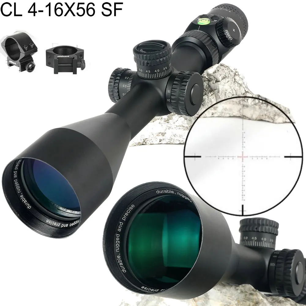 CL 4-16X56 SF Hunting Trail Optics Riflescopes Glass Etched Reticle Side Parallax Turrets Lock Reset Scope with Bubble Level | Спорт и