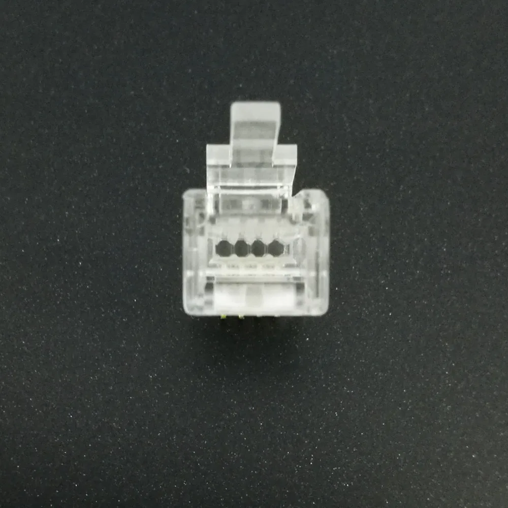100 шт. RJ11 4P4C телефонный разъем RJ-11 4 ядра | Мобильные телефоны и аксессуары