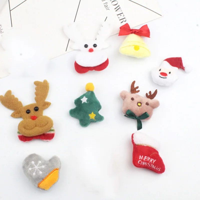 

10pcs/lot DIY Handmade cute Christmas series Padded Patches Appliques For Clothes Sewing Supplies DIY Hair Decoration