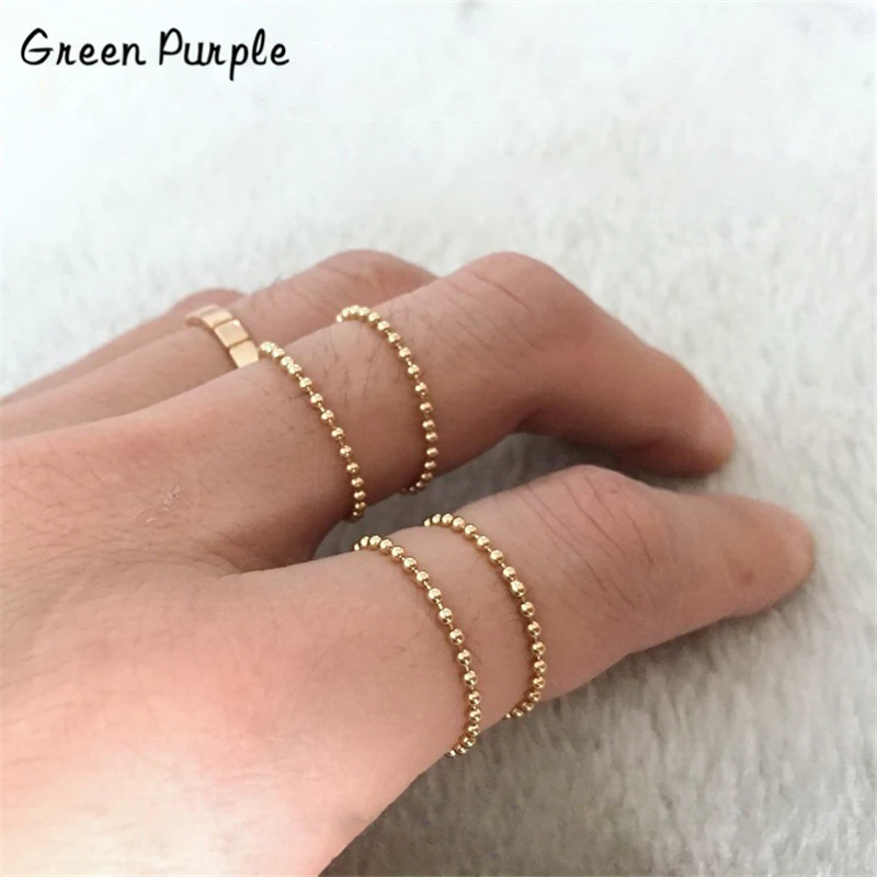 

Gold Beads Ring Bohemian Jewelry Wedding Knuckle Mujer Boho Bague Femme Minimalism Charm Anelli Aneis Ring for Women Anillos