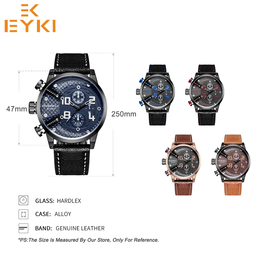 EYKI Роскошные Брендовые мужские спортивные часы кварцевые военные наручные