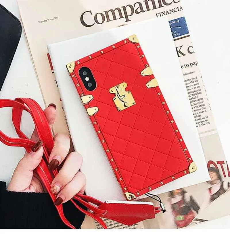 Роскошный чехол для телефона из искусственной кожи s для iphone 11X6 6s 7 8 Plus XR Xs Max Модный Винтажный чехол с квадратной решеткой для задней крышки телефона Coque чехол