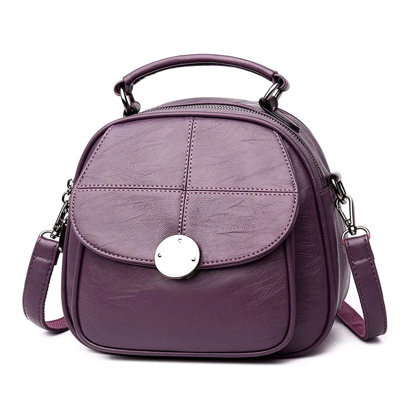 Purple Новинка, модные женские рюкзаки, дизайнерские кожаные женские мини сумки через плечо, маленькая школьная сумка для девочек, Mochila, женский рюкзак - Цвет: Purple
