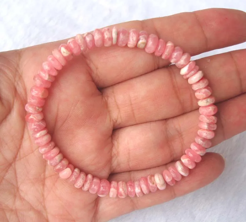 Rhodochrosite браслет из натуральных бусин Женские Ювелирные изделия аксессуары для