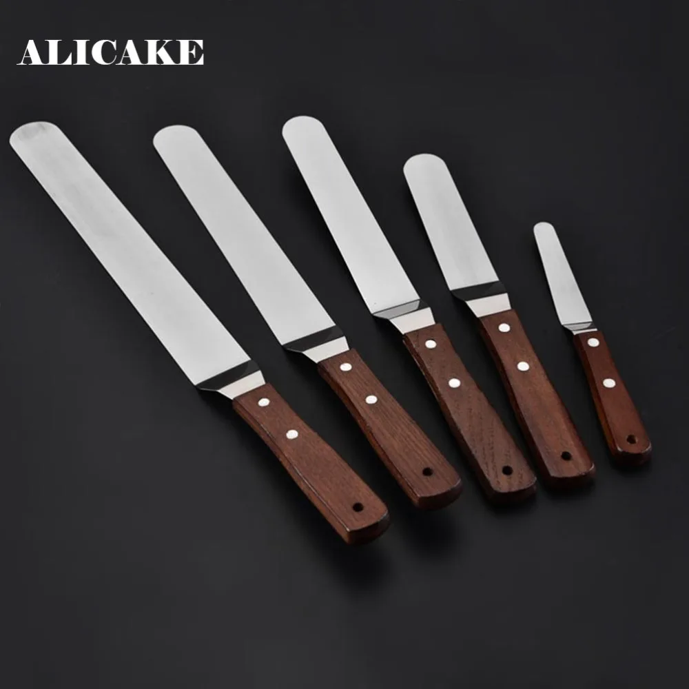 Нож Лопатка из нержавеющей стали с деревянной ручкой 6/8/10 дюйма| |