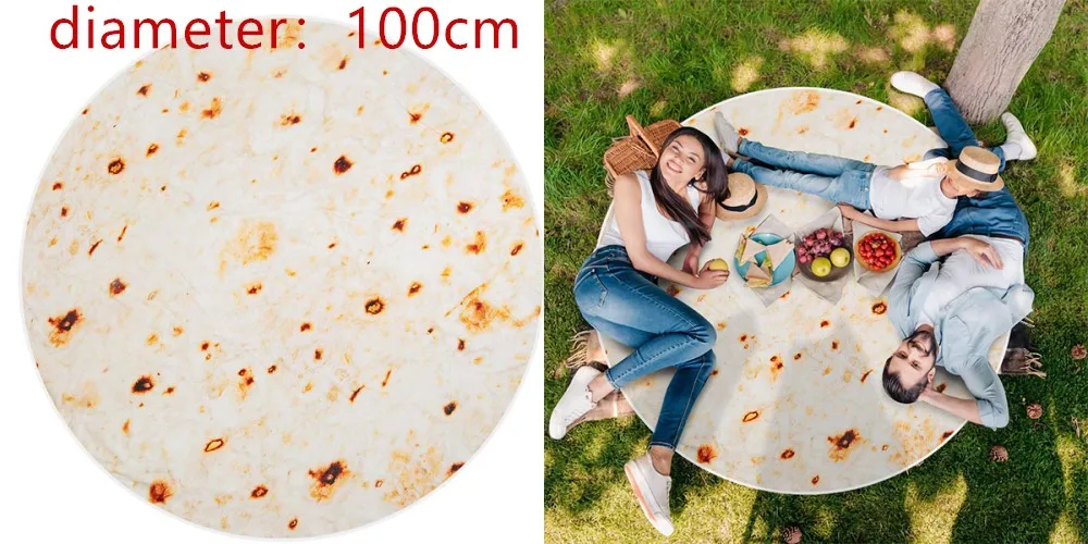 2code diameter 100cm Microfine одеяло для бурритов, летнее покрывало для кровати, флисовое теплое одеяло для дивана, мягкое одеяло для путешествий, фланелевый забавный плюшевый ковер - Цвет: 2code diameter 100cm