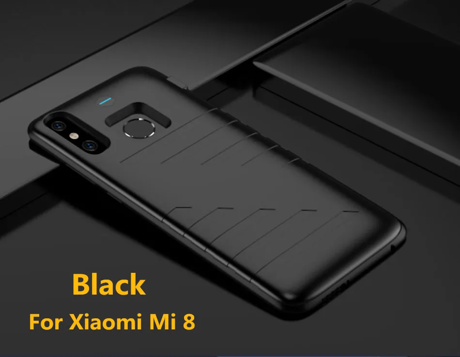 Черный 6800 мАч чехол для зарядного устройства для Xiaomi Mi 8 портативный зарядный внешний аккумулятор чехол для телефона чехол для Xiaomi Mi 8 чехол для зарядного устройства телефона - Цвет: Черный