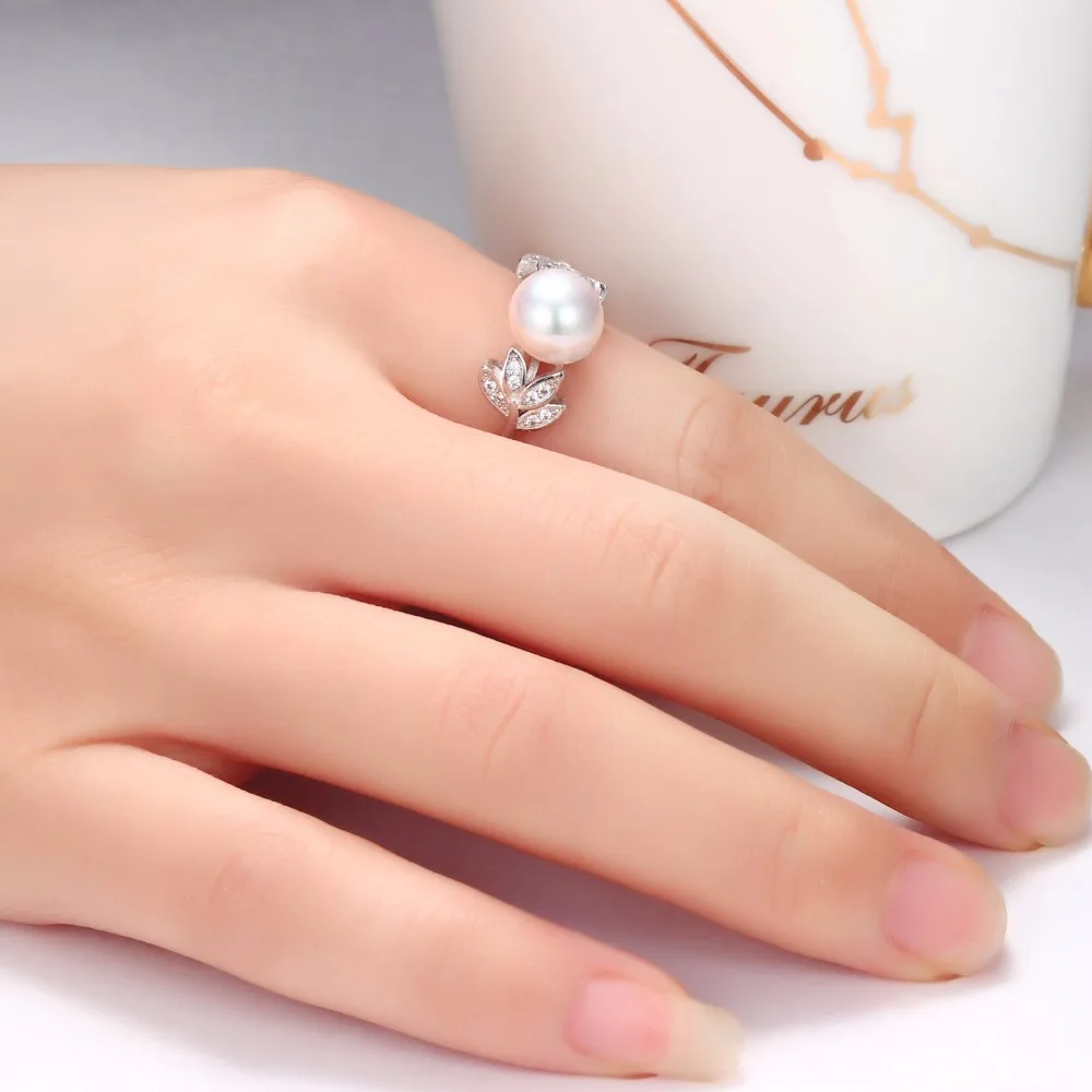Dainashi натуральный жемчуг кольца Женская Мода Кольца Серебро 925 регулируемые