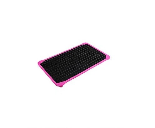 pink НОВЫЕ Безопасные алюминивые быстро замороженная Лоток Для Оттаивания таяния тарелка для разморозки силиконовой окантовкой Защита без электричества химических веществ не Dropshippin - Цвет: pink