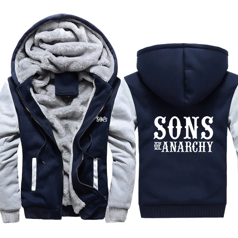 SOA Sons толстовки анархия Мужские Зимние флисовые утепленные камуфляжные пальто толстовка на молнии мужские толстовки с принтом