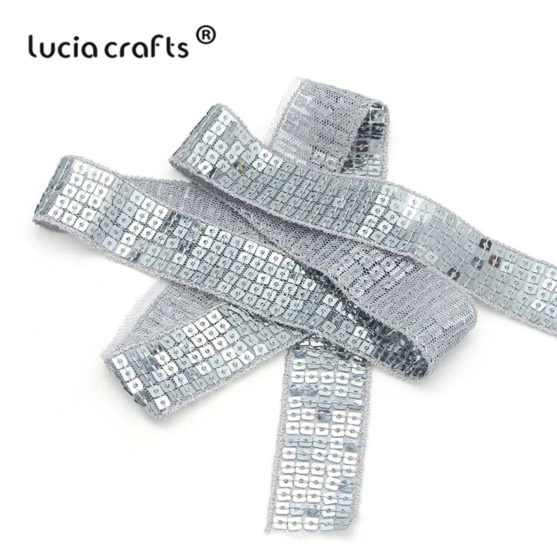 Dark gray 3y Lucia ремесла блесток Бисероплетение Spangle ленты отделка Кружева DIY ручной работы головной убор украшения одежды(3 ярда/Лот) R0808 - Цвет: Dark gray 3y