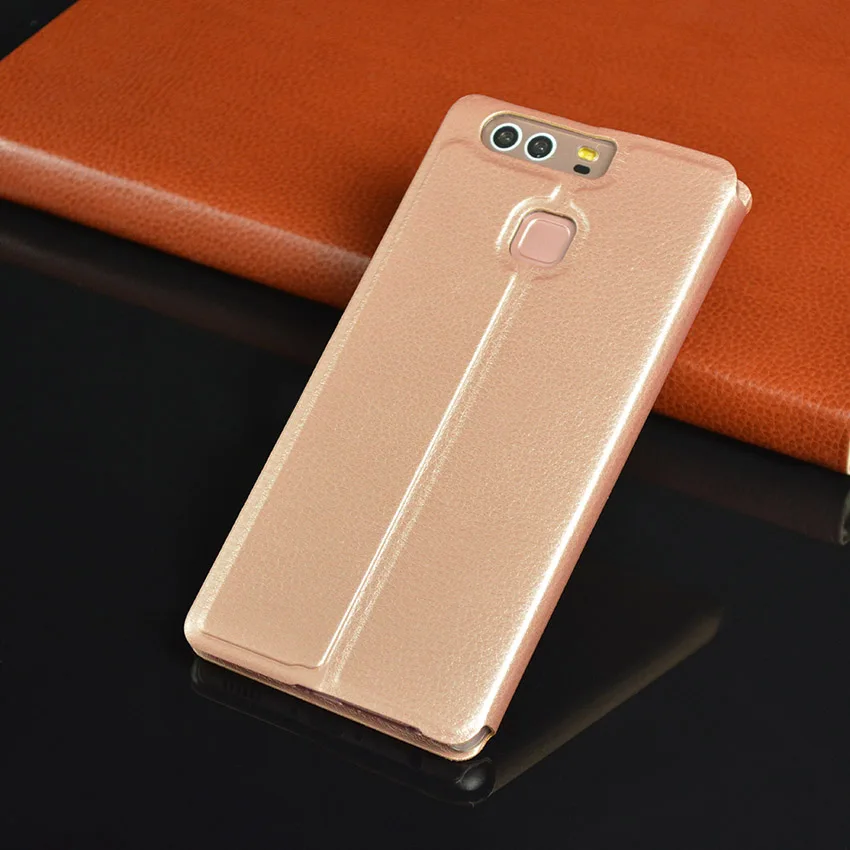 Флип чехол кожаный для huawei P9 плюс P 9 P9plus тонкий сна окном View рукавом с подставкой