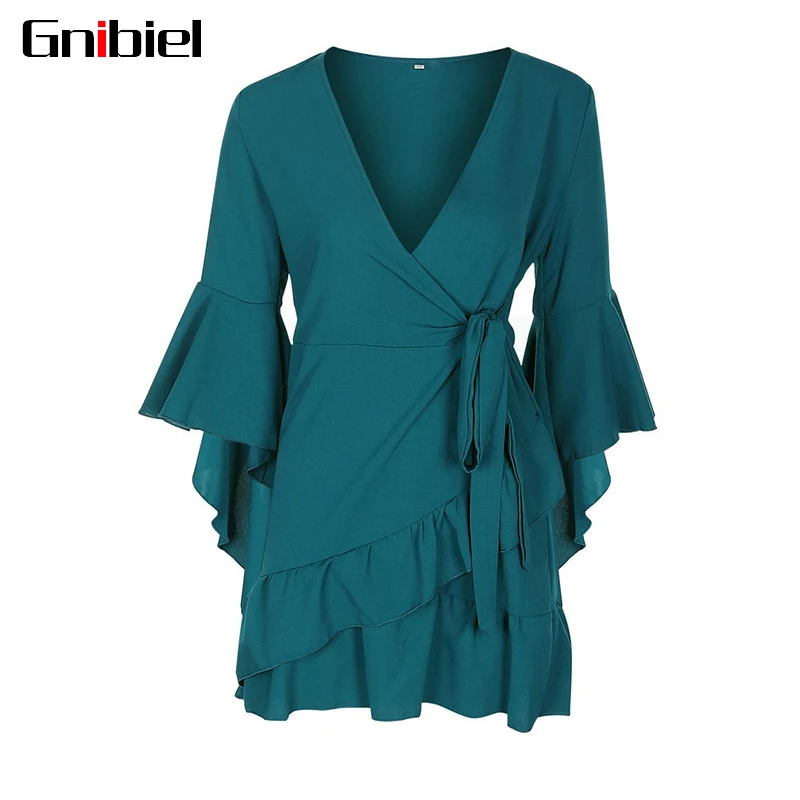 GNIBIEL 2018 Женская Летнее платье Макси Вечерние пикантные пляжное Элегантный шифон