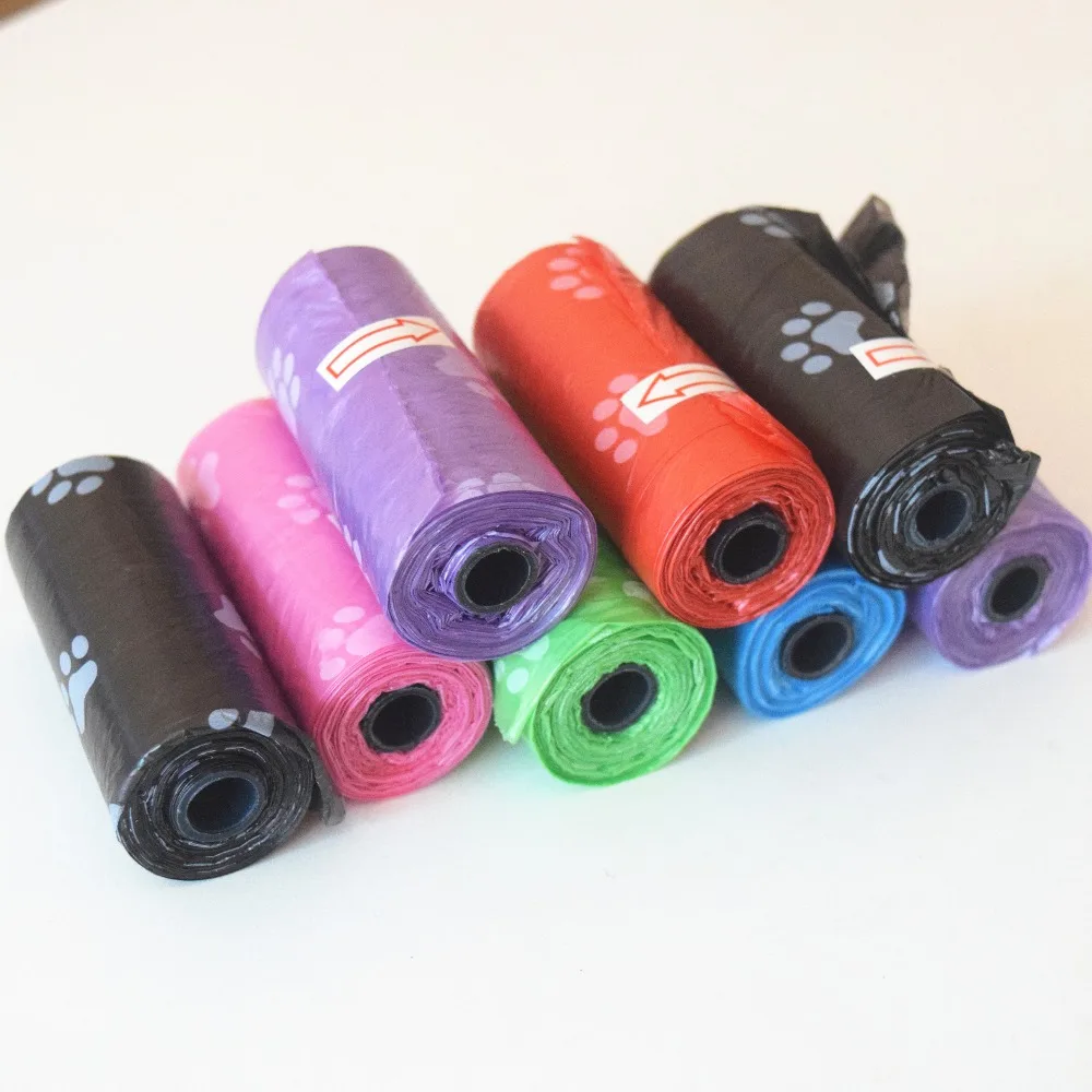 1 Roll Pet Dog Waste Poop Bag Poo Printing Degradable Clean-up Drop shipping | Дом и сад