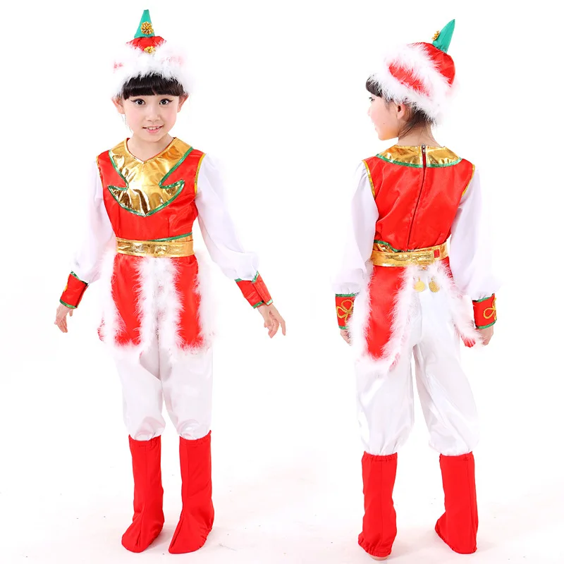 Новинка 2018 Детский костюм монгольский одежда для выступлений танцевальные