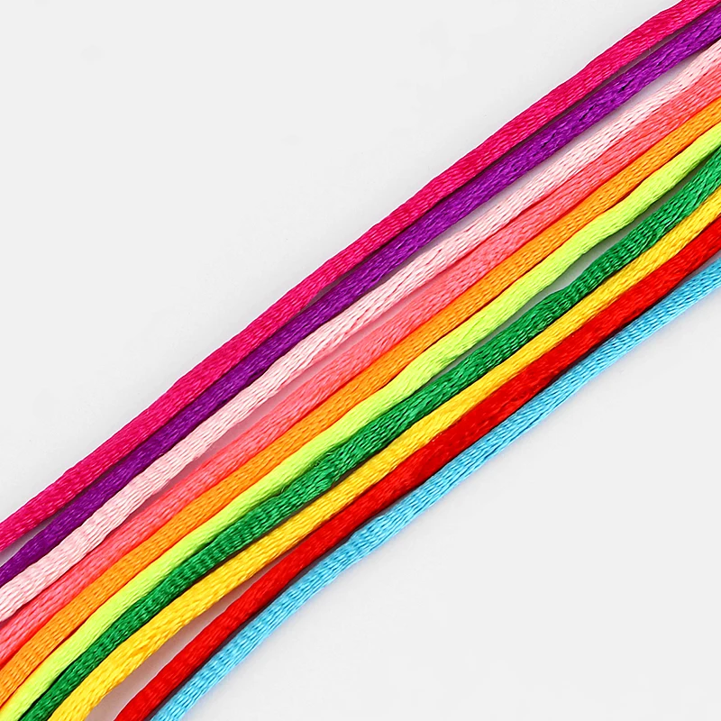 50 шт. Разноцветные Подвески Цветной шелковый хлопковый шнур с золотой застежкой