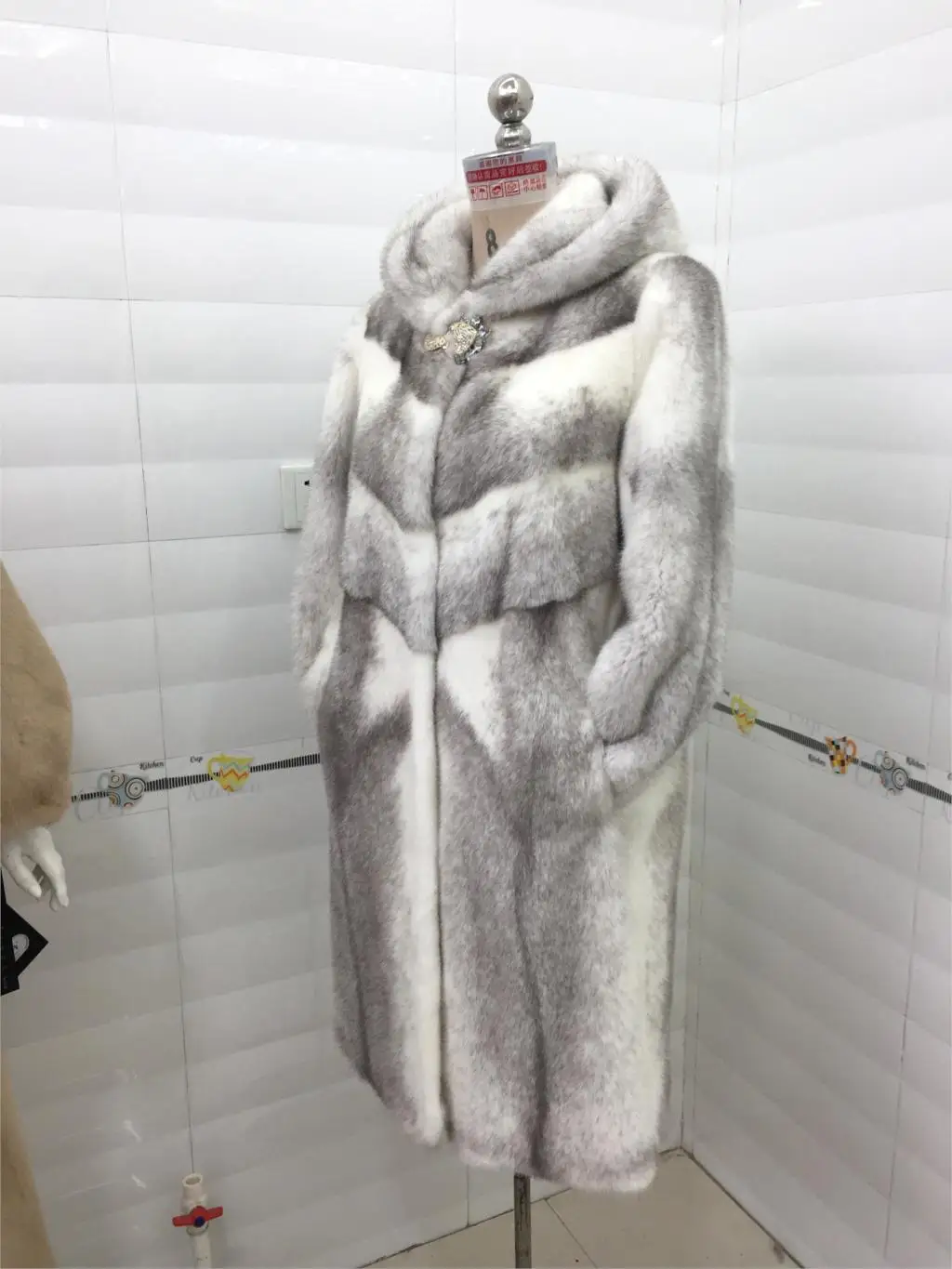 Новинка 2018 женское повседневное длинное пальто из натурального меха норки с