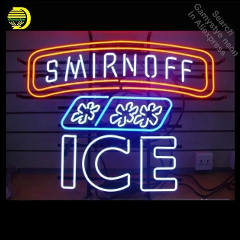 Неоновая вывеска для Smirnoff ICE REAL GLASS Tube Store ручная работа искусство пивной бар магазин комната Светильник рекламные вывески лампа Персонализированная неоновая
