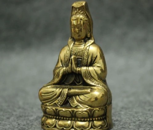 Статуэтка буддистской богини из латуни H:7 см | Дом и сад