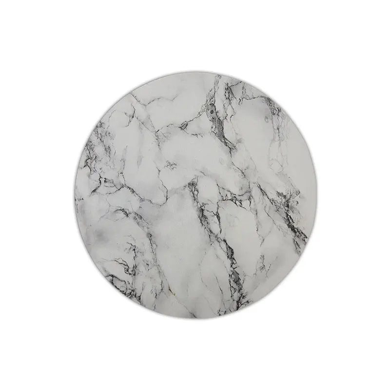 Черный и белый мраморный фон круглый коврик для мыши под заказ Нескользящий