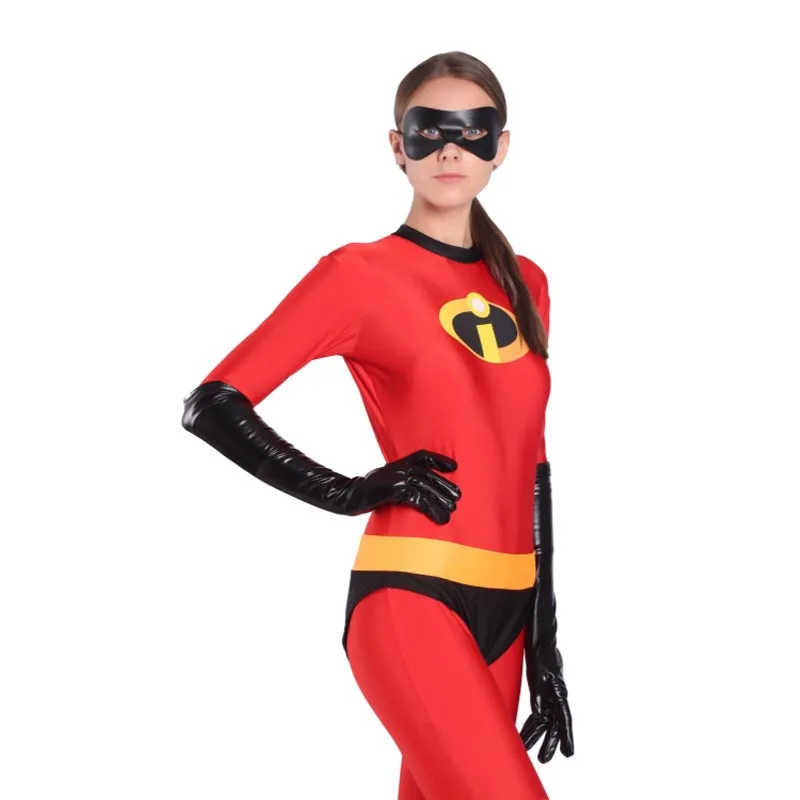 The Incredibles Superhero Elastigirl Cosplay Helen Parr Costume Lycra Spandex Bodysuit Sexy Outfit Zentai 3D Printing Halloween
