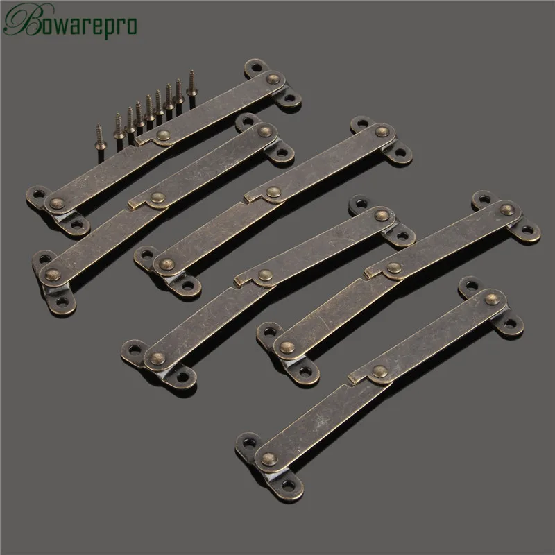 bowarepro 6PCS Cabinet Cupboard Door Furniture Lift up Strut Lid Flap Stay Support Hinge Box Hardware 61*11mm | Обустройство дома