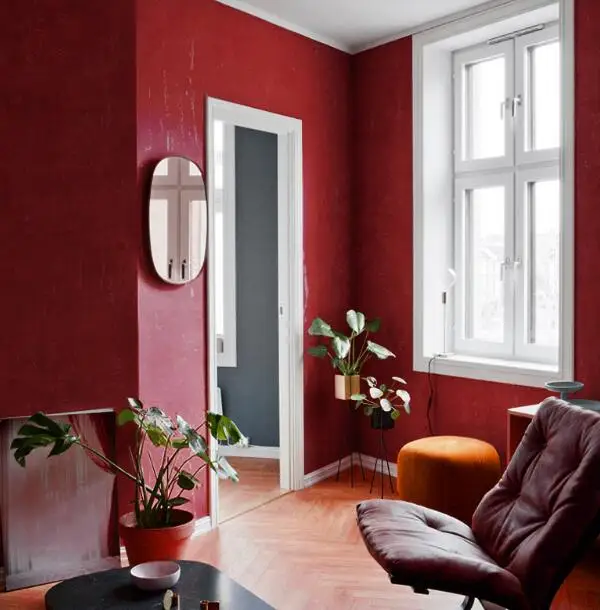 Retro red wallpaper pure wine living room bedroom hotel background wall clothing shop wallpape | Обустройство дома