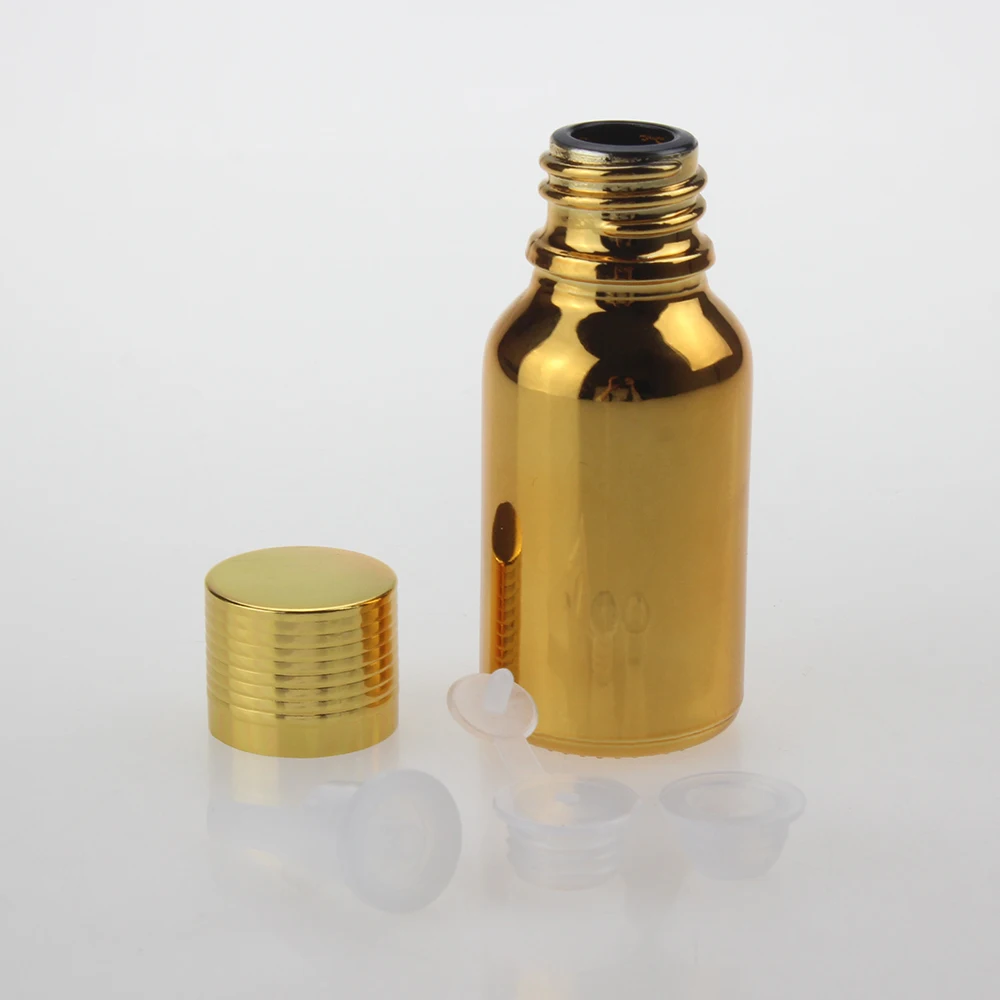 Luxury essential oil glass dropper bottle 15ml glod and silver with screw cap wholesale | Красота и здоровье