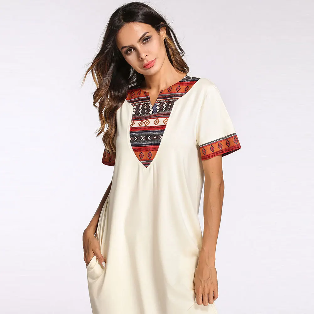 2019 летнее повседневное женское Макси платье большого размера мусульманское abaya