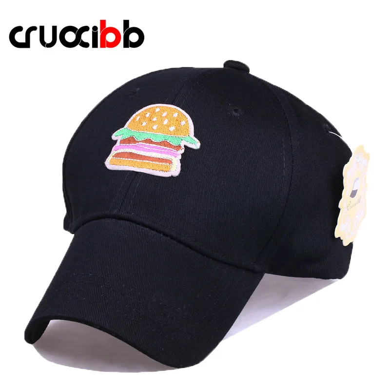 Cruoxibb Мода 2017 г. милые крутые гамбургер Casquette бейсболка для женщин мужские шляпы и
