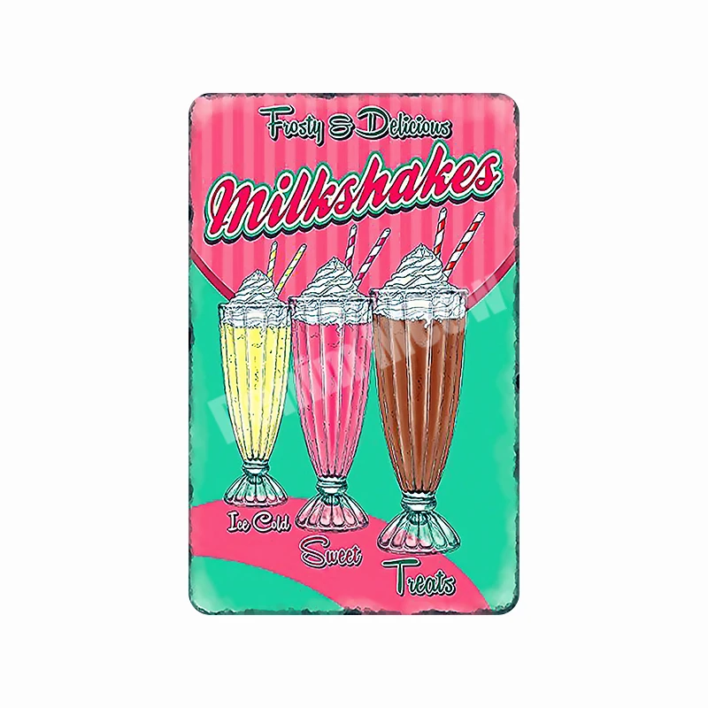 11 Вкусная выпечка еда живопись кексы металлическая наклейка жестяные знаки Кафе Кухня Декор пицца плакат винтажная табличка Декор стены A898 - Цвет: 11