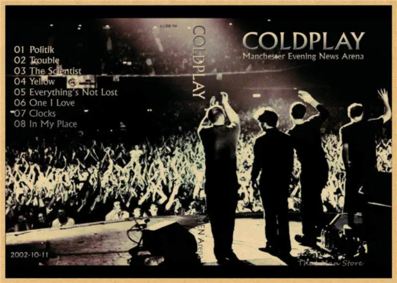 Coldplay украшение для дома крафт-кислота Рок Музыка плакат Рисование ядро наклейки