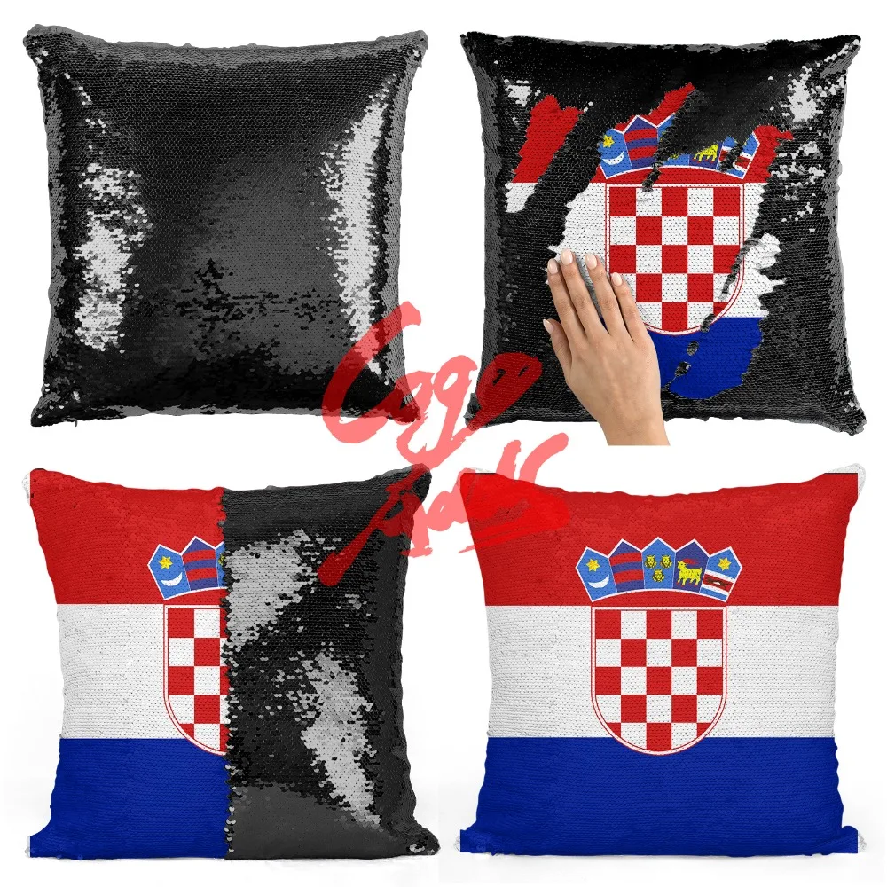 Хорватия Декоративные диванные подушки Реверсивный Русалка блесток Подушка