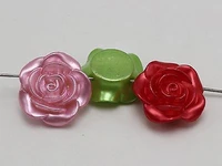 20 mixed color acrylic pearl flatback flower cabochons 25mm 2 hole sew on beads