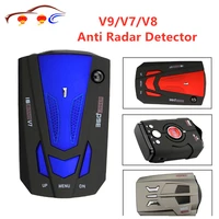 best car 360 degree 16 band led display v9v7v8 anti radar detector speed voice alert warning with russia english switch