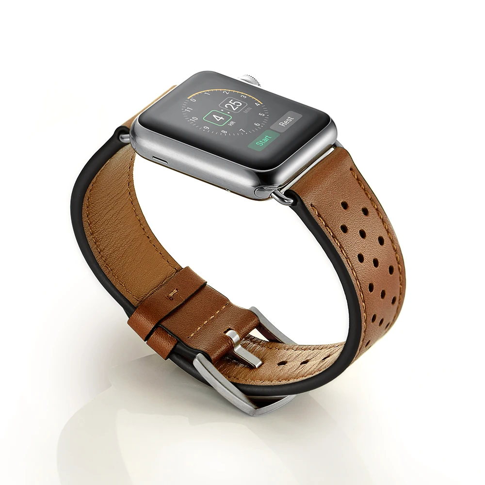 Ремешок из натуральной кожи для Apple watch band 42 мм 38 браслет iwatch correa aplle 44 40 series 4 3 2
