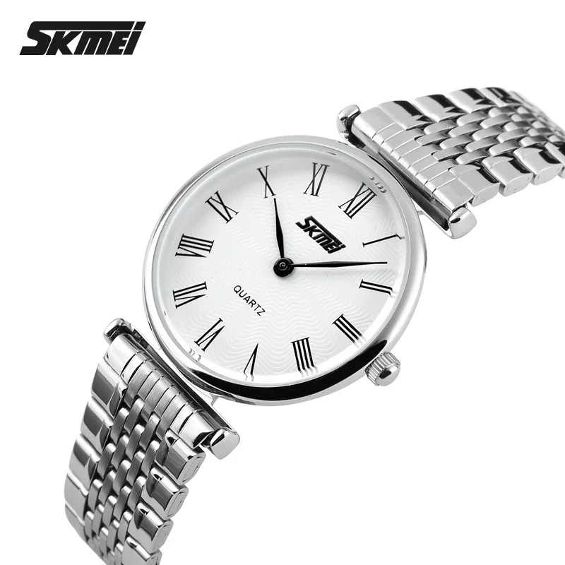 

Skmei Women Watches Top Brand Luxury Full Steel Analog Quartz Wrist Watch Ultra Thin Men's Watches montre relojes hombre 2018