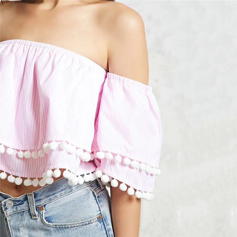 Летняя Новинка 2017 г. тенденции моды женские топ с открытыми плечами краткое