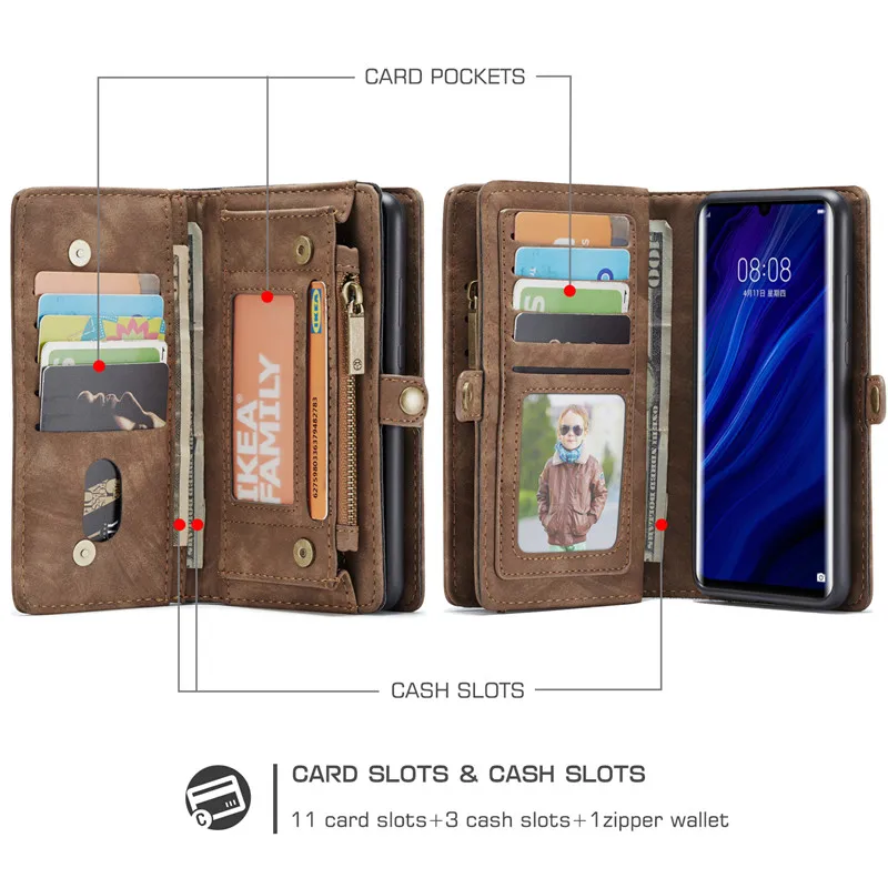 Чехол кошелек в стиле ретро для Huawei P20 Pro /P20 Lite многофункциональный чехол книжка