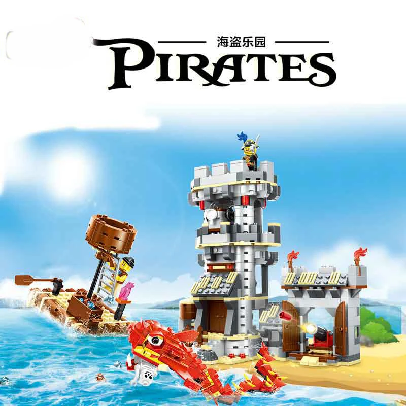 54041 744 шт Пираты серии Монстр атака строительные блоки совместимы с Legoe Карибы