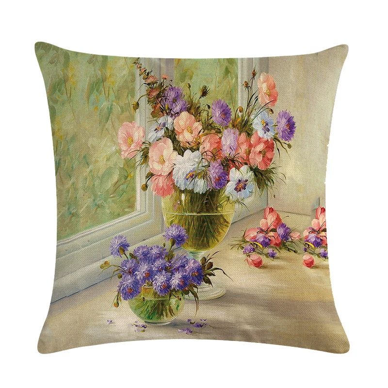 Картина маслом устроить цветы декоративная подушка чехол Красочный цветок