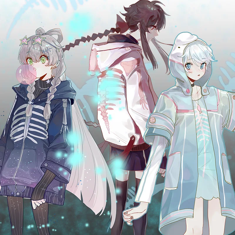 VOCALOID, косплей, Yan He Luo, Tianyi, Yue, Zheng, Ling Whale, костяное кладбище, костюм для косплея, повседневная форма