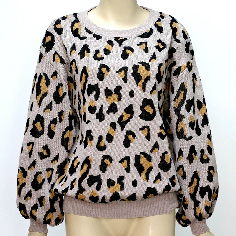 Leopard Print Sweater Women Tops Fashion Shirt Long Sleeve Harajuku Crew Neck Female Streetwear Pullovers Jumper Pull Femme | Женская