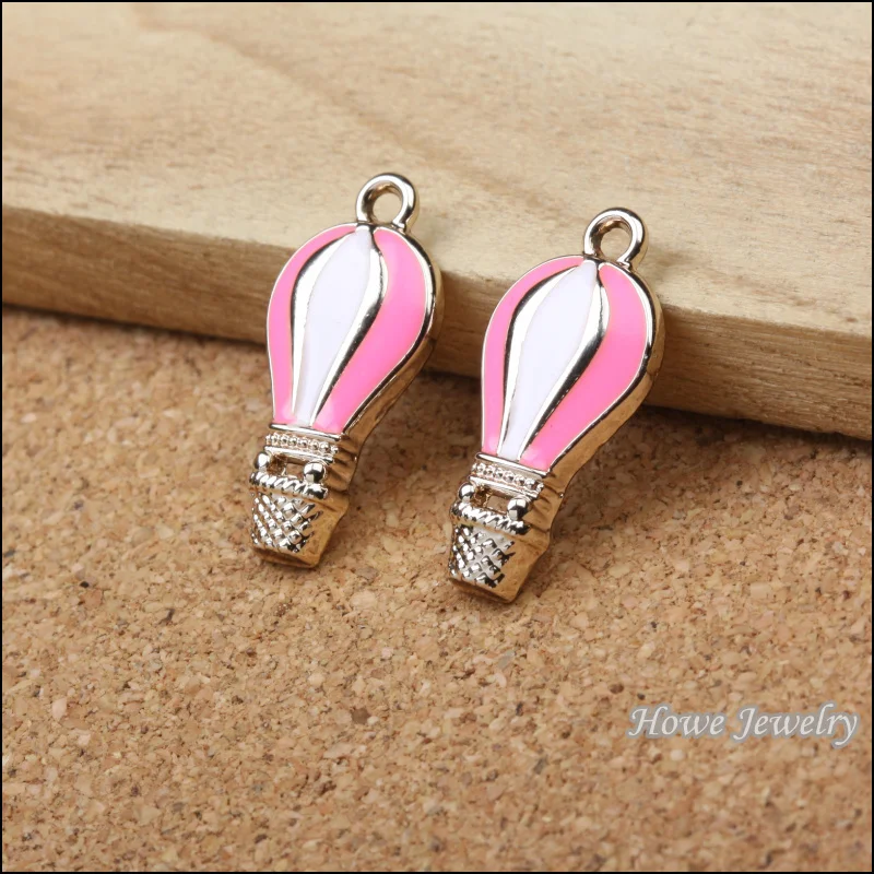 Fashion pink hot air balloon charms Diy glass medallions Free Shipping | Украшения и аксессуары