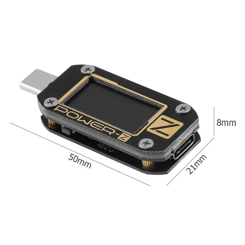 Мощность-Z USB PD тестер быстрое зарядное устройство Напряжение Ток пульсация двойной тип-c KM001C метр Индикатор портативного зарядного устройства напряжение метров