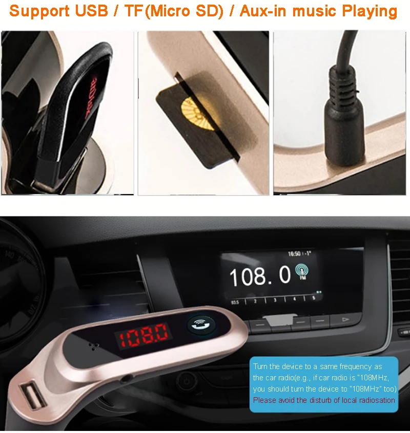JINSERTA 4-в-1 Hands Free Беспроводной Bluetooth FM передатчик, автомобильный комплект AUX модулятор MP3 плеер SD USB TF ЖК-дисплей автомобильные аксессуары